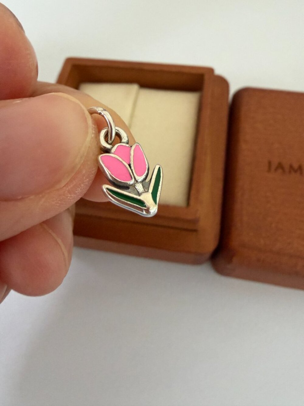 James Avery PINK Enamel Mini Tulip Charm
